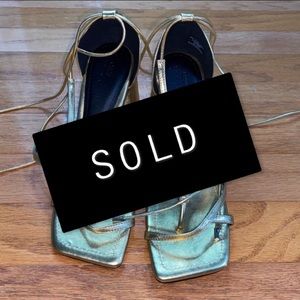 Sold item offline ASOS DESIGN Natalia strappy block heeled sandals in gold